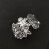 Cluster Rings Foydjew 2023 Trend Hip-Hop Graffiti Gingerbread Man Women's Creative Design Fashion Personality 925 Thai Silver Ring