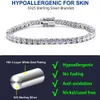 Stock Stock Freeshipping 18K Gold Slated 925 Sterling Srebrny 3 mm 4 mm VVS MOISSANITE Diamond Tinnis Bracelets Mężczyźni