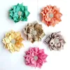 Dekorativa blommor 5st/parti 3 "6Colors Artificial Tyg med Sparkly Button For Children Accessories Chic Diy Lotus pannband