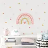 Stickers muraux Boho rose doux arc-en-ciel coeurs décalcomanies pépinière filles garçons chambre décor art autocollant mural affiches bébé chambre décoration de la maison 231019