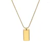 Anhänger Halsketten Luxus Ziegelstein Halskette für Frauen Mädchen Rose Gold Farbe Mode Edelstahl Schmuck (GN373)
