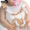 Soothers Teethers Baby personalized Rattles Set Animal Elk Amigurumi Elephant Teether Wooden Pacifier clip holder ChainBPA Free Nursing Toys 231019