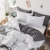 Ensembles de literie nordique minimaliste rose clair simple double housse de couette ensemble fille motif d'art abstrait drap de lit taie d'oreiller