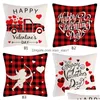 Federa per cuscino Dhs 45X45 cm Cuore rosso Amore Modelli Divano Divano San Valentino Auto Primavera Decorazioni per la casa Xu Consegna a domicilio Tessili da giardino Letto Dhv6N