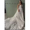 Princesse Boho robe de mariée femmes magnifique sans manches dentelle Appliques plis a-ligne robe de mariée balayage Train