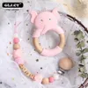 Soothers Teethers Personalize Name Pacifier Clips Elephants sheep Silicone Teether Wooden Ring BPA Nursing Chewable Rattle Baby Christmas Gift 231019