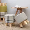 Babystühle, 28 x 25 cm, rund, Taboret-Hocker, Holz, Schlafzimmer-Essmöbel, Schuhregal, Fußhocker, weicher Pouf, Strandhocker, Make-up-Stuhl, 4 Beine, 231018