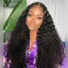 Synthetic Wigs HD Transparent Deep Wave Frontal Wig 13x4 13x6 Curly Lace Front Human Hair Wigs For Black Women Wet And Wavy 13x6x1 HD T Wig Q231019