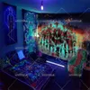 Tapissries Blacklight Tapestry Christmull Decoration Tapelestries Merry Christmas Glow in the Dark Neon Party Decor Backdrops Wall Poster 231019