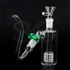 Raccoglitore di cenere di vetro da 14mm 18mm Raccoglitore di cenere da 4,5 pollici Spessore Pyrex trasparente Gorgogliatore Ashcatcher con ciotola di vetro Gancio a J per tubi Bong ad acqua