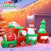 Julekorationer 8ft julståg Uppblåsbara julblåsbara utomhusdekorationer spränger Santa Snowman Xmas Tree för Yard Holiday Party 231019