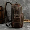 Plecak sbirds skórzany retro luksusowy styl mody Bagpack Travel Bag Shoold for Man Daypack Mężczyźni