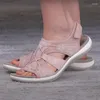 Sandals Hollow Women Beach Shoes Summer Casual Flats Solid Color Open Toe Cut Out Soft Female Sandal Plus Size
