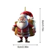 2023 Acrylic Plane Santa Claus Pendant Christmas Tree Decoration Christmas Home Decorations Pendant