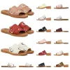 Designer slippers Woody slipper for women Mules femmes flat fur slides wedge sandles beige white black pink canvas slippers womens summe TNB