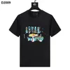 D2 DSQ ICON GG T-shirt da uomo Designer Polo da uomo top Luxury Dsquare Stampa Pantaloncini O-Collo Manica corta Camicie da uomo Streetw240Q