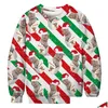 Mens hoodies män kvinnor ful jultröja 3d rolig clown tryckt höstsemester party xmas tröja plover jumpers toppar dropp d