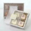 Caixas de embalagem de mármore para biscoitos de padaria de qualidade alimentar por atacado para tortas, muffins e doces com janela apenas arco sem etiqueta E1019