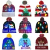 크리스마스 할로윈 모자 LED 라이트 니트 모자 스카프 세트를 기원하는 공장 아울렛