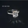 Luxe Emerald cut 2ct Lab Diamond Ring 925 sterling zilveren Engagement Wedding band Ringen voor Vrouwen Bruids Fijne Partij Sieraden Acce246w