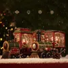 Dekoracje świąteczne Święty Święty Święty Snowman Dift Eve Music Box Train Crystal Ball Ozdoby stołowe 230819