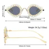 Sonnenbrille Metallrahmen Strass Retro UV400 Cat Eye Y2K Shades Bling Brillen für Party