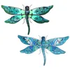 Garden Decorations Blue Metal Dragonfly Wall Decoration Home And Statue Sculpture Outdoor Indoor Ornament Fence Hanging Bedroom Patio Yard