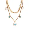 Ожерелья с подвесками, модное двухслойное ожерелье из синей сосны с круглыми глазами, высококачественное водонепроницаемое нежное ювелирное изделие, подарок