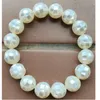 Strand 10mm; 12mm 14mm White Mother of Pearl Shell Round Art Women Men Beads Armband FG9343