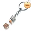 Hot Selling Plant Dried Flower Glass Bottle Key Chain Fashion Charm Forest Immortal Flower Bag Pendant Keyring Exquisite Gift