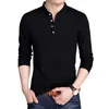 T-shirts pour hommes 2023 coton printemps hommes T-shirt à manches longues Stand Basic Blouse Tee-shirt Sweat Wicking Bottoming Camisetas Ropa Hombre