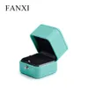 Fanxi Wedding Blue PU Leather Necklace Jewelry Gift Box Packaging Ring Organizer T2008082811