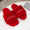 Designer Winterbont Fluffy Cotton Slippers Damesslippers wol Slides comfortabele Fuzzy Slipper 35-41