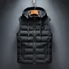 Mens Vests Hooded Spring Autumn Sleeveless Jacket for Men Fashion Warm Male Winter Vest Light Plus Size Work Waistcoat 231019