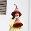 Halloween Toys Witch Hat Halloween Cosplay Cosplay Elf Rainbow Funny Hats Ręcznie wełniane wełniane modne moda zabytkowe kobiety zimowe czapki 231019