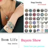 Charm Bracelets Boom Life 10 PCS Yüksek Kaliteli 18mm Snap Düğmesi Takı Lotus Çiçek Düğmeleri Kadın Çıtçıtları İçin Bilezik Uygun