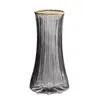 Vases Lumière Luxe Traçage Or Vase En Verre Clair Décoration Moderne Maison Chambre Ins Simple Nordique