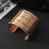 Bangle KMVEXO Fashion Punky Style Hollow Cuff Retro Braid Big Gold Color Bangles For Women Charm vintage Multilayer Wide Bracelet 231019