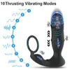 Vibrators Mannelijke Thrusting Telescopische Prostaat Massager Vibrator voor Mannen Gay Anale Pluggen Penis Ring Afstandsbediening Butt Plug Dildo Seksspeeltjes 231018