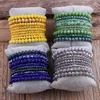 Beaded Strands MD Fashion Designer Beaded Bracelet Set 9pc Glass Crystal Multi Stack Bracelets For Women Jewelry2616