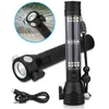 Flashlights Torches Car Powerfull LED Portable USB Rechargeable Solar Power White Magnetic Torch With Knife And Hammer 18650