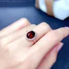 Cluster Rings 925 Silver High Quality Mozambique Garnet Egg Type Ring With 18k Rose Gold Plated Four-claw Women's Party Gift