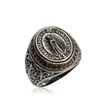 Original design ingen inlagd konsistens jungfru mary thai silver öppen ring punk hip-hop charm chaoren silver smycken268w