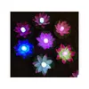 Ghirlande di fiori decorativi Lampada a led di loto in colore modificato Piscina galleggiante con acqua che desidera lampade luminose Lanterne per la decorazione del partito H Dh0Ca