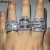 Choucong 3 Styles Big Promise Ring 925 Sterling Silver Diamond Engagement Wedding Band Rings for Women Men Finger Jewelry3128