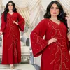 Ropa étnica Moda Satén Sliky Djellaba Vestido musulmán Dubai Longitud completa Flare Manga larga Suave Brillante Abaya Turquía Islam Robe