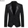 Herrdräkter Blazers Men's Diamond Sequin Blazer Jacket för Party Wedding Club One Button Dress Suit Blazer Evening Wedding Stage Costume Homme 231018