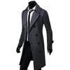 Men's Trench Coats Long Coat Double-breasted Thick Jacket Autumn Winter