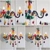 Pendant Lamps Pendant Lamps American Pastoral Color Crystal Chandelier Restaurant Childrens Room Princess Girl Bedroom Cartoon Creativ Dhyy9