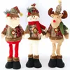 Decorações de Natal Papai Noel Boneco de neveRenas Decoração Perna Mesa Mantel 230819